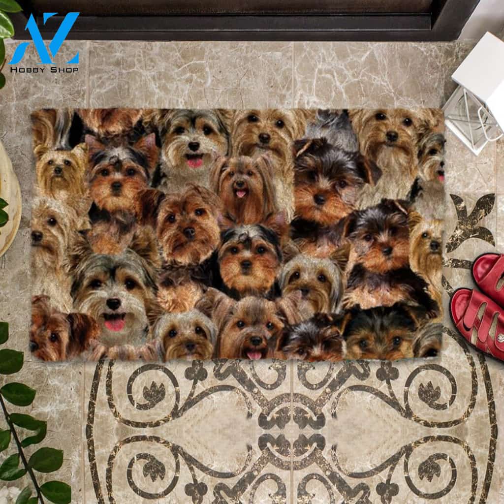 A Bunch Of Yorkshire Terriers/Yorkie Doormat