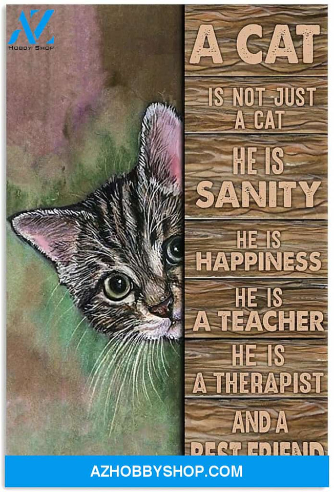 A Cat Is Not Just A Cat He Is Sanity Poster Gifts For Men Women On Birthday Xmas Art Print