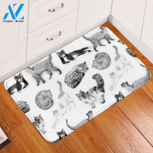 A Cat's Thing White Printed Doormat Home Decor