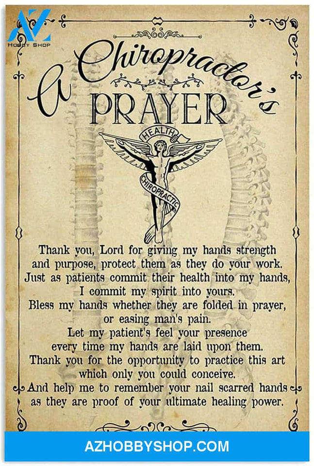 A Chiropracr S Prayer Vertical Present For Men Women On Birthday Xmas Art
