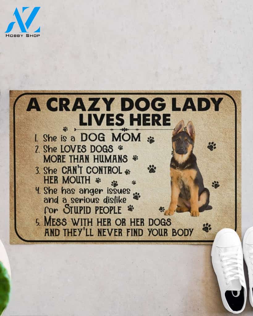 A Crazy Dog Lady Dog Mom German Shepherd Funny Indoor And Outdoor Doormat Warm House Gift Welcome Mat Birthday Gift For Mom