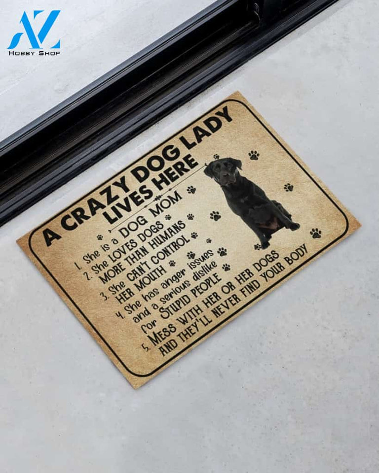 A Crazy Dog Lady Dog Mom Labrador Funny Indoor And Outdoor Doormat Warm House Gift Welcome Mat Birthday Gift For Mom