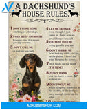 A Dachshund's house rules poster