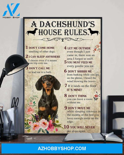 A Dachshund's house rules poster