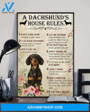 A Dachshund's house rules poster