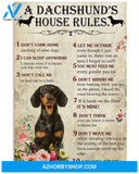 A Dachshund's house rules poster