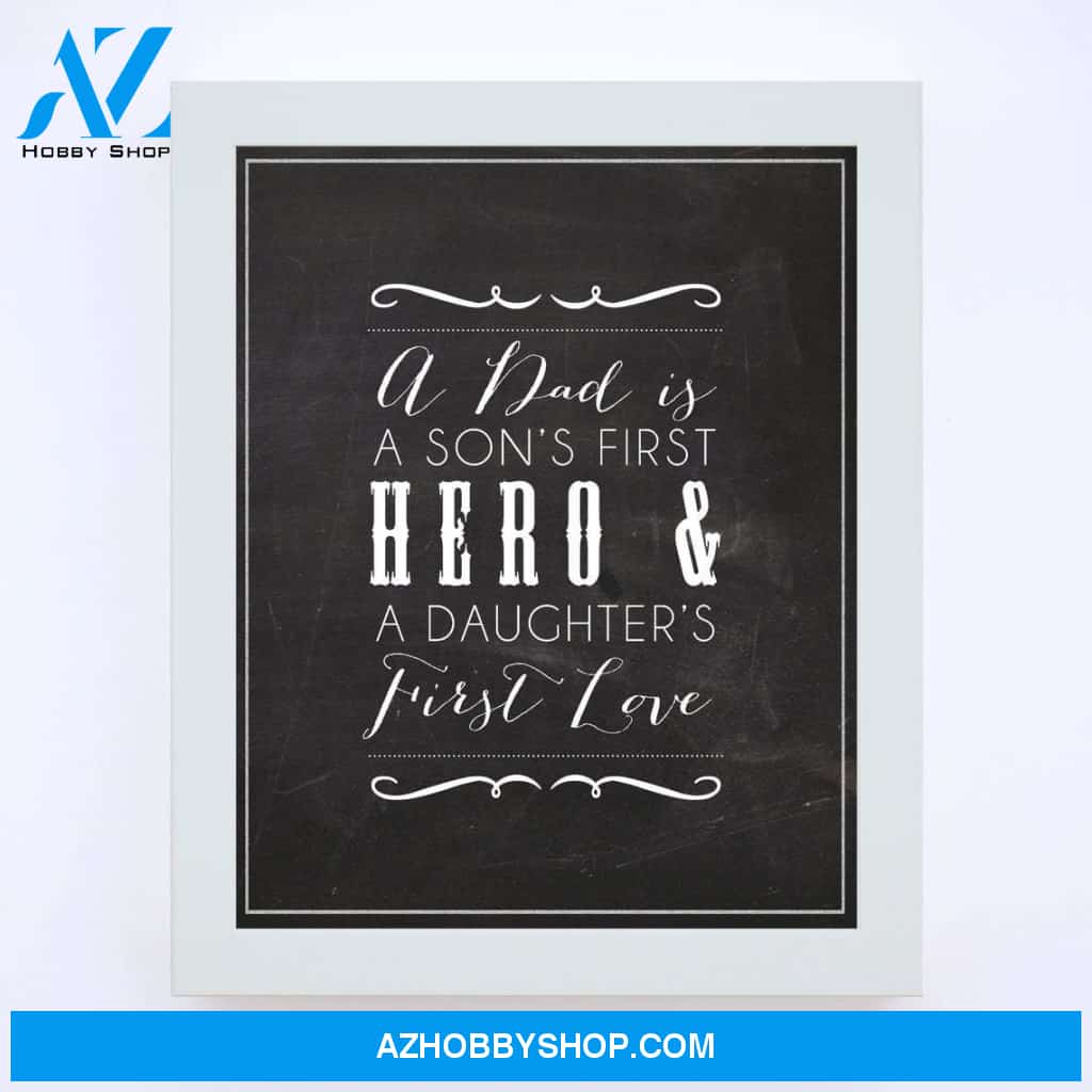 A Dad is... Chalkboard Canvas And Poster, Canvas Wall Art, Wall Decor Visual Art, Gift Father's Day