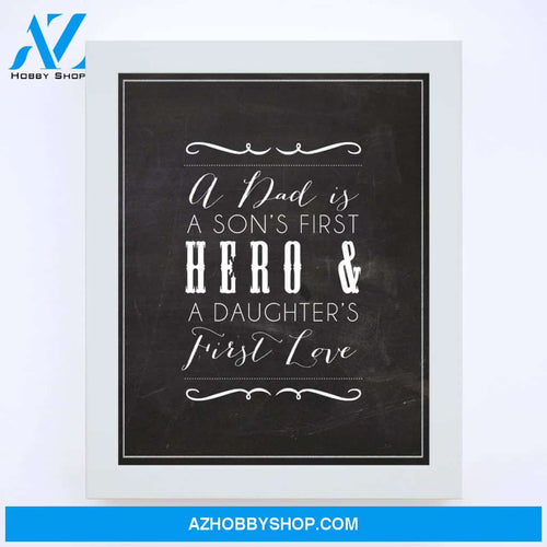 A Dad is... Chalkboard Canvas And Poster, Canvas Wall Art, Wall Decor Visual Art, Gift Father's Day