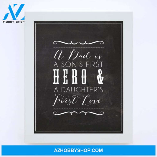 A Dad is... Chalkboard Canvas And Poster, Canvas Wall Art, Wall Decor Visual Art, Gift Father's Day