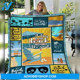 A Day At Beach Blanket Gift For Beach Lovers Birthday Gift Home Decor Bedding Couch Sofa Soft and Comfy Cozy