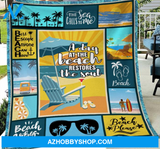 A Day At Beach Blanket Gift For Beach Lovers Birthday Gift Home Decor Bedding Couch Sofa Soft and Comfy Cozy