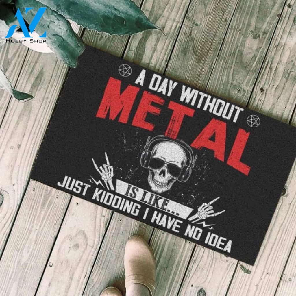 A day without metal is like... just kidding I have no idea black Skull Doormat | Welcome Mat | House Warming Gift