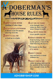 A Doberman S House Rules Present For Dog Lovers On Birthday Christmas Decor Bedroom Living Room Office Classroom Home Wall Art