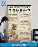 A Golden Retriever's house rules poster