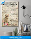 A Golden Retriever's house rules poster