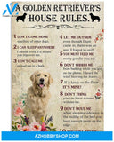A Golden Retriever's house rules poster
