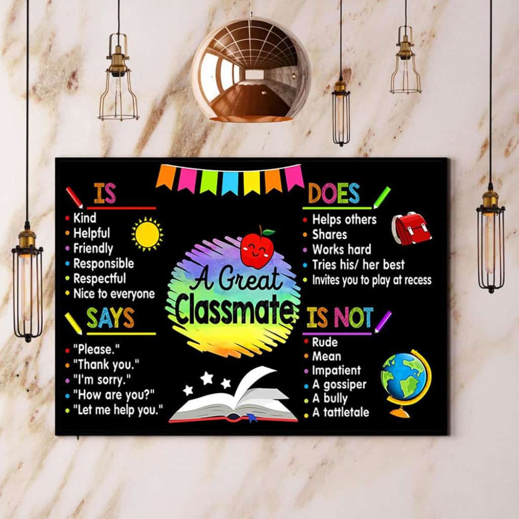 A Great Classmate Back To School Teacher Paper Poster No Frame Matte Canvas Wall Decor