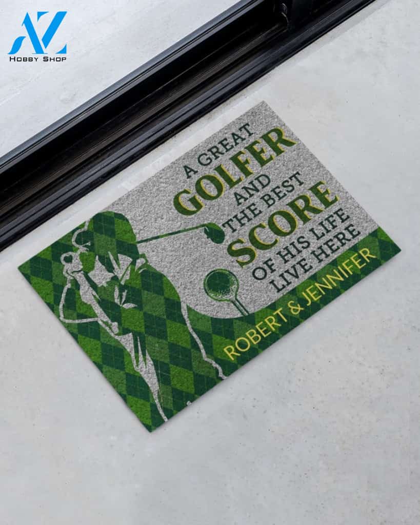 A great golfer and the best score of his life live here doormat