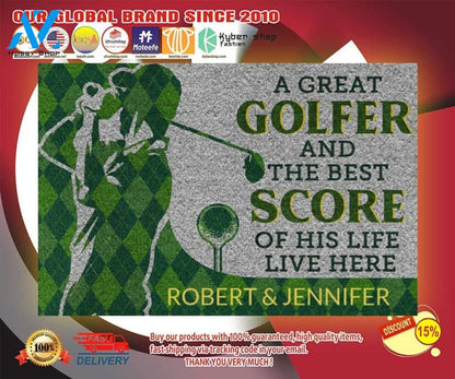 A great golfer and the best score of his life live here doormat
