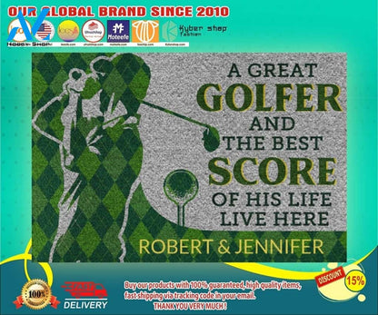 A great golfer and the best score of his life live here doormat