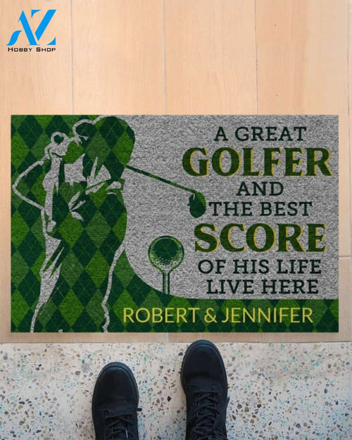 A great golfer and the best score of his life live here doormat