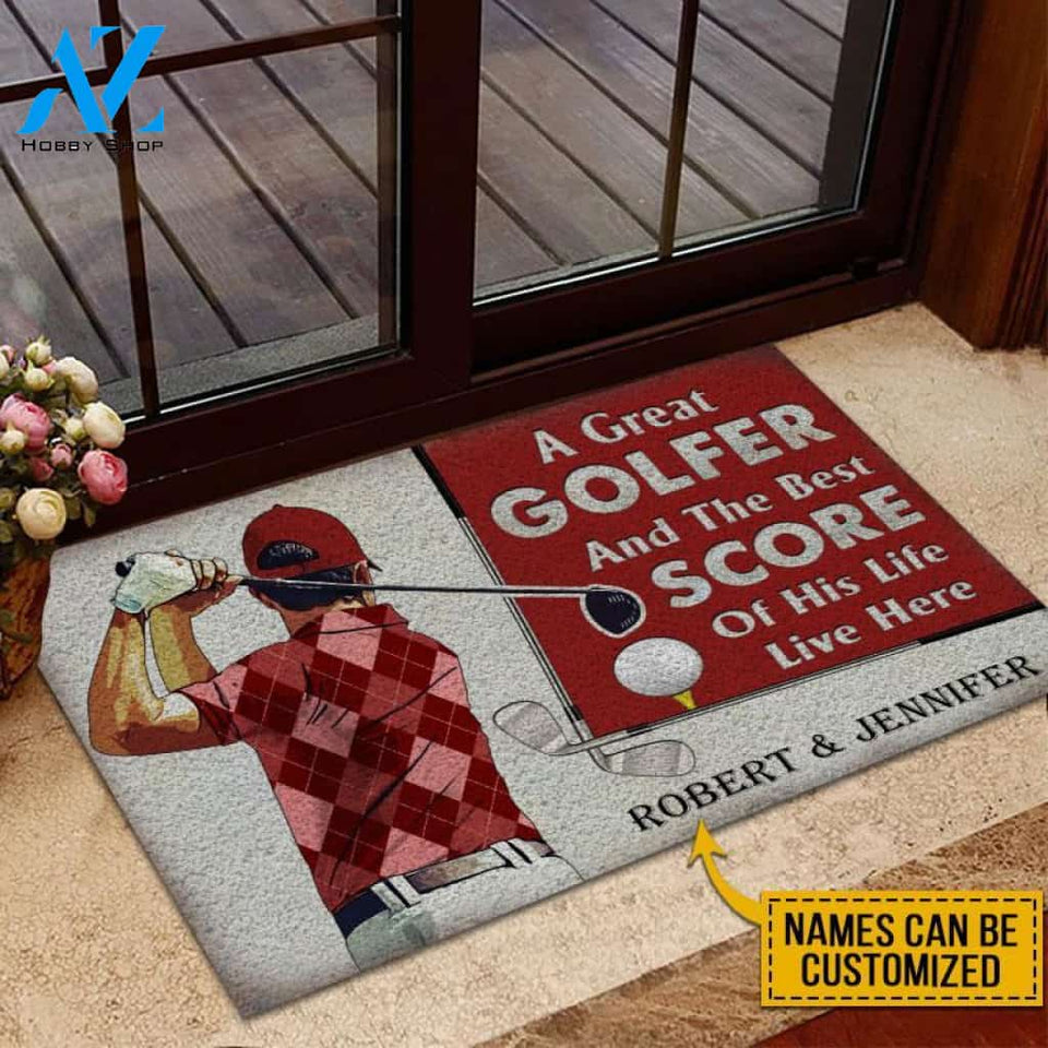 A Great Golfer And The Best Score Of His Life Live Here Personalized Doormat