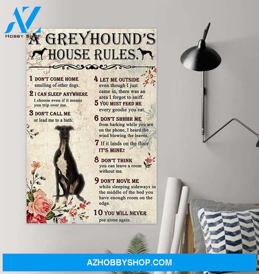 A Greyhound'S House Rules Poster Decoration Poster Wall Decor