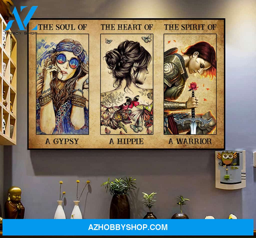 A Gypsy A Hippie A Warrior - Matte Canvas, gift for you, lingving room wall art, bedroom wall art
