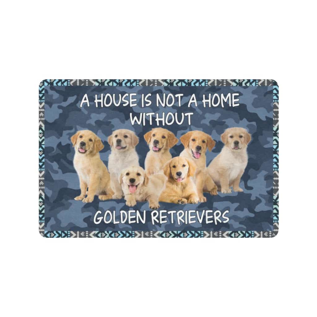 A House Is Home With Golden Retrievers Dogs Lover Doormat Welcome Mat
