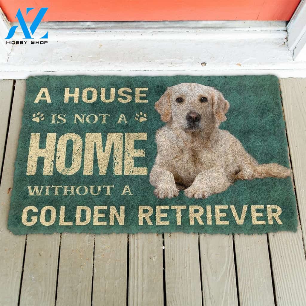 Gearhumans Gearhuman 3D A House Is Not A Home Golden Retrievers Dog Doormat