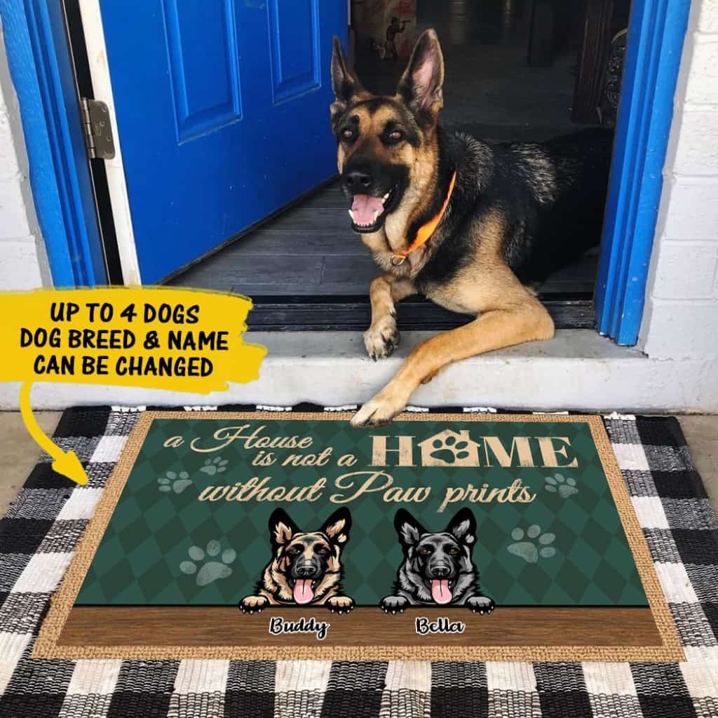 A House Is Not Home Without Paw Prints - Personalized Doormat Door