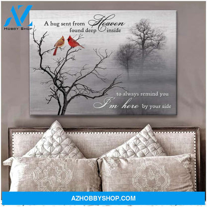 A hug sent from heaven Cardinal Canvas Wall Art Decor