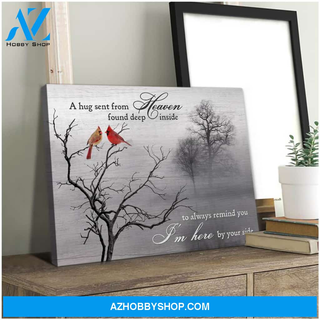 A hug sent from heaven Cardinal Canvas Wall Art Decor