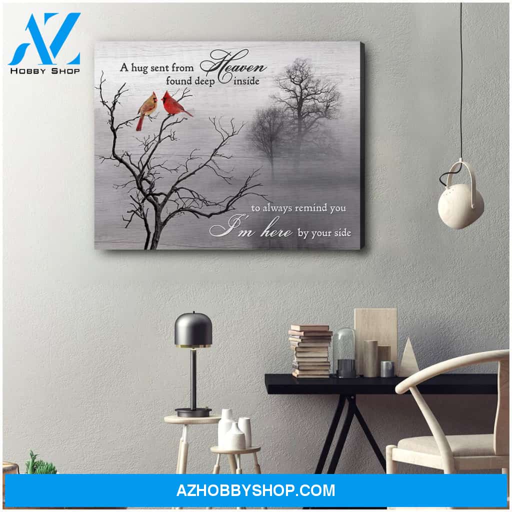 A hug sent from heaven Cardinal Canvas Wall Art Decor