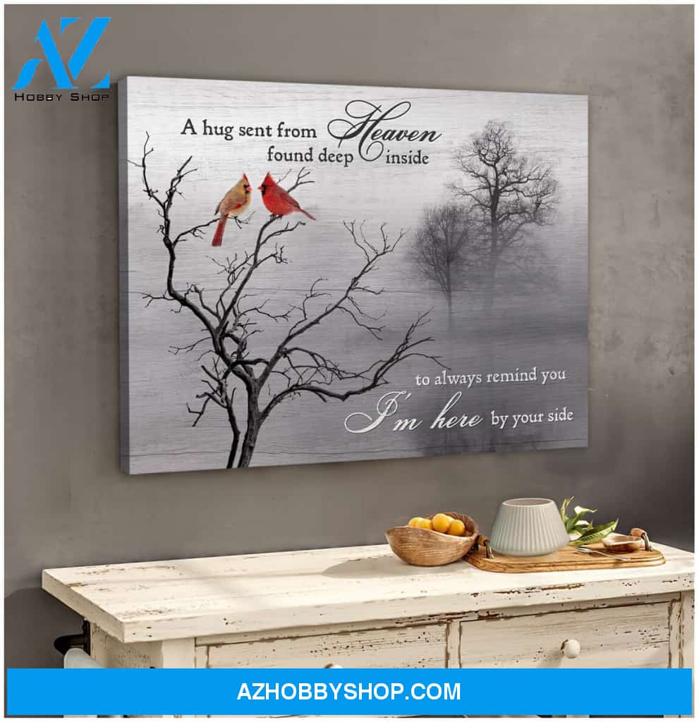 A hug sent from heaven Cardinal Canvas Wall Art Decor