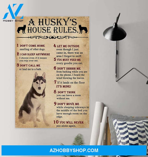 A Husky House Rules Poster Decoration Poster Wall Decor