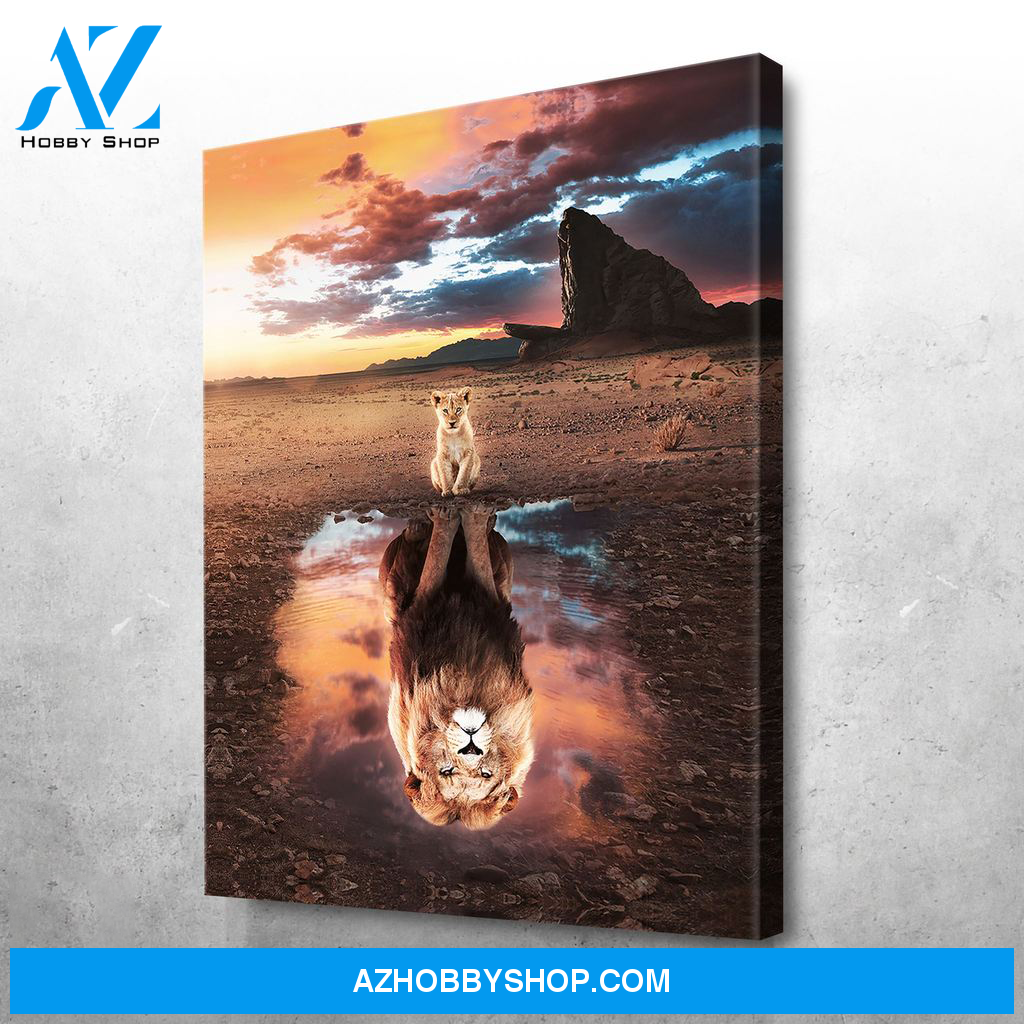 A King Reflection Nature and Wildlife Canvas And Poster, Canvas Painting, Wall Decor Visual Art