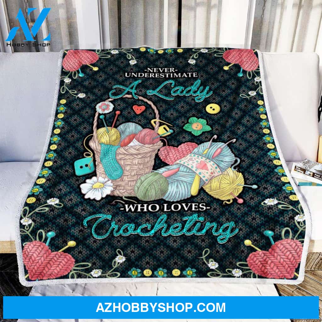 A Lady Who Loves Crocheting Fleece Blanket
