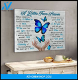 Zalooo A Letter From Heaven Butterfly Wall Art Canvas