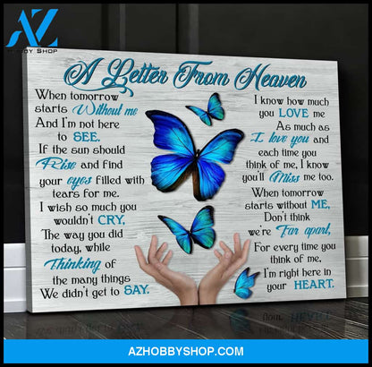A Letter From Heaven Butterfly Wall Art Canvas