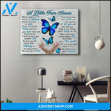 Zalooo A Letter From Heaven Butterfly Wall Art Canvas