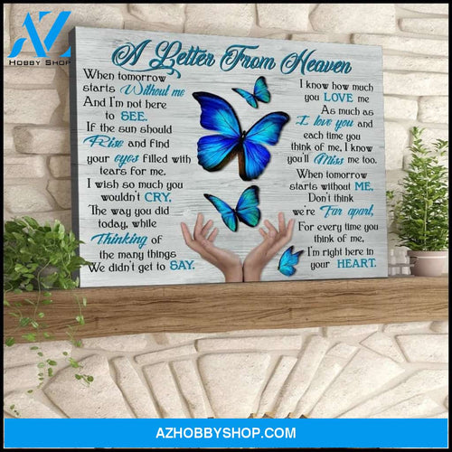 Zalooo A Letter From Heaven Butterfly Wall Art Canvas