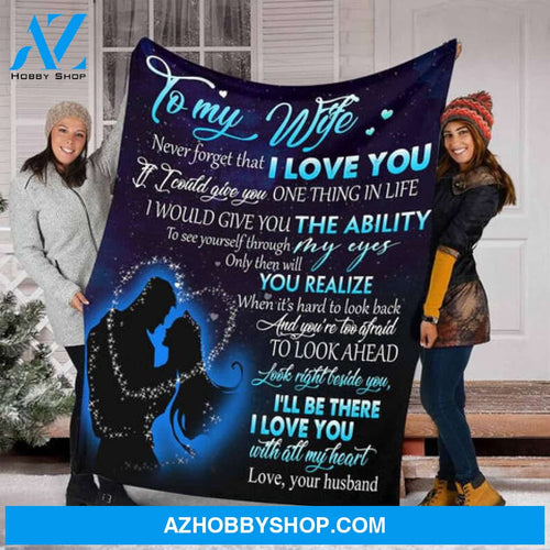 A Letter To My Wife Fleece Blanket,Gifts Birthday, Sherpa Blanket, Mink Blanket For Wife 