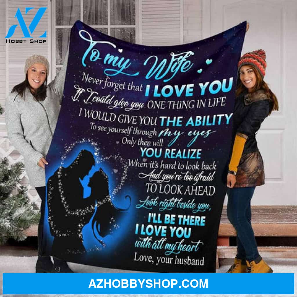 A Letter To My Wife Fleece Blanket,Gifts Birthday, Sherpa Blanket, Mink Blanket For Wife 