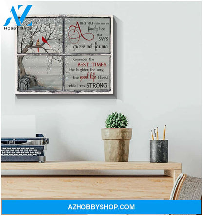 A Limb Cardinal Memorial Canvas Wall Art Decor
