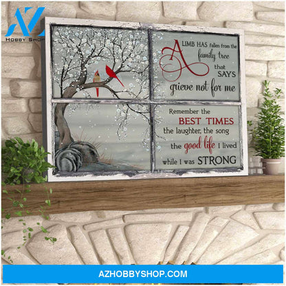 A Limb Cardinal Memorial Canvas Wall Art Decor