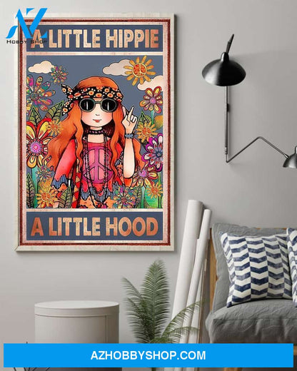 A Little Hippie A Little Hood Vertical Canvas Wall Art, Wall Decor Visual Art
