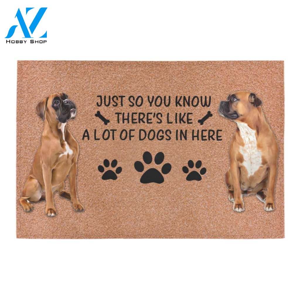 A Lot Of Boxers In Here Doormat Indoor And Outdoor Mat Entrance Rug Sweet Home Decor Housewarming Gift Gift For Friend Family Stem Feminist
