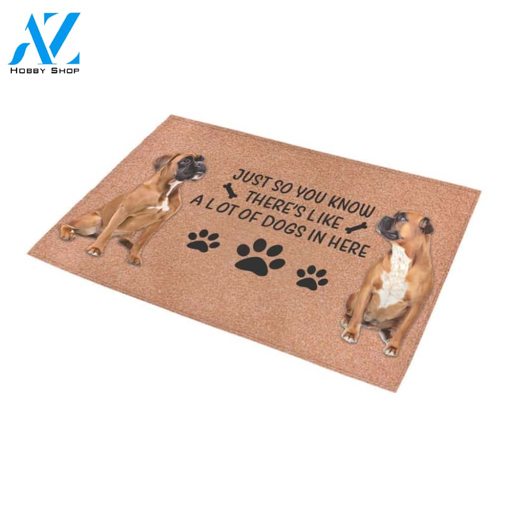 A Lot Of Boxers In Here Doormat Indoor And Outdoor Mat Entrance Rug Sweet Home Decor Housewarming Gift Gift For Friend Family Stem Feminist