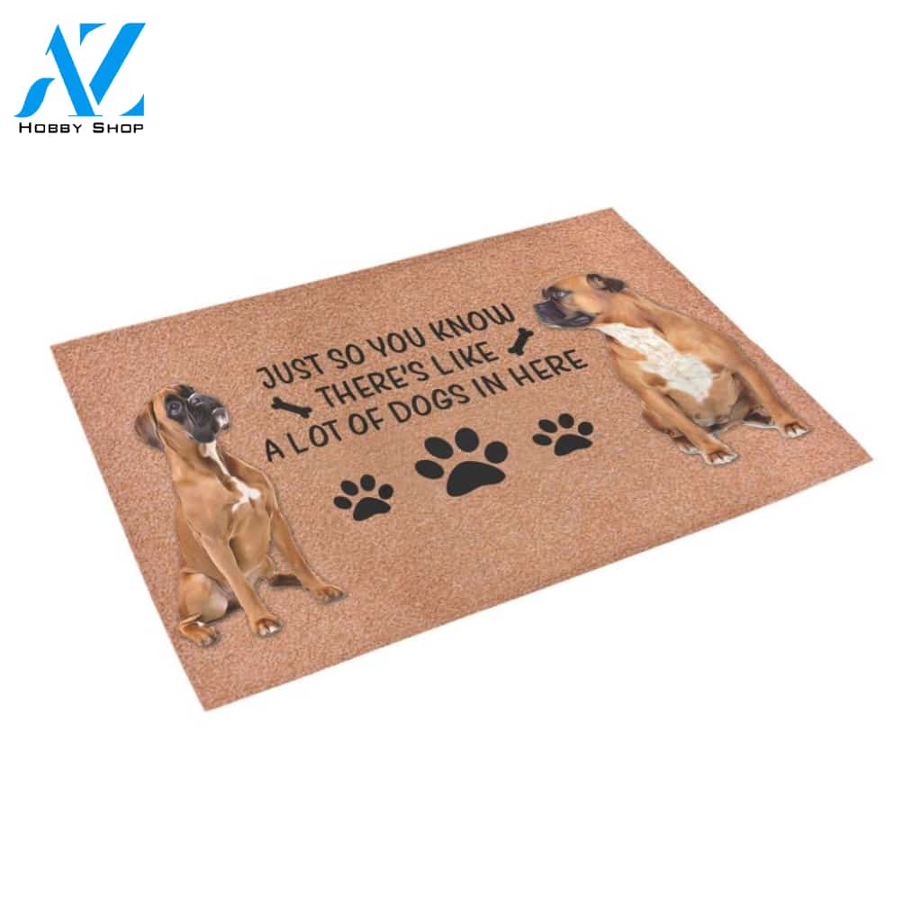 A Lot Of Boxers In Here Doormat Indoor And Outdoor Mat Entrance Rug Sweet Home Decor Housewarming Gift Gift For Friend Family Stem Feminist